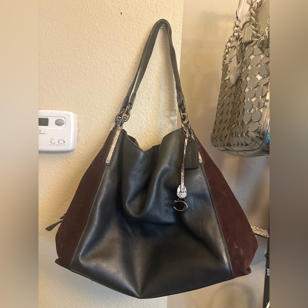 Coach Black and Brown Hobo Bag